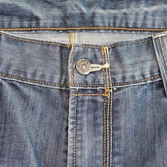 Levis 514 Jeans Men 38x30 Silver Blue Slim Straight Flap Pocket Denim Pants VTG - Picture 10 of 16